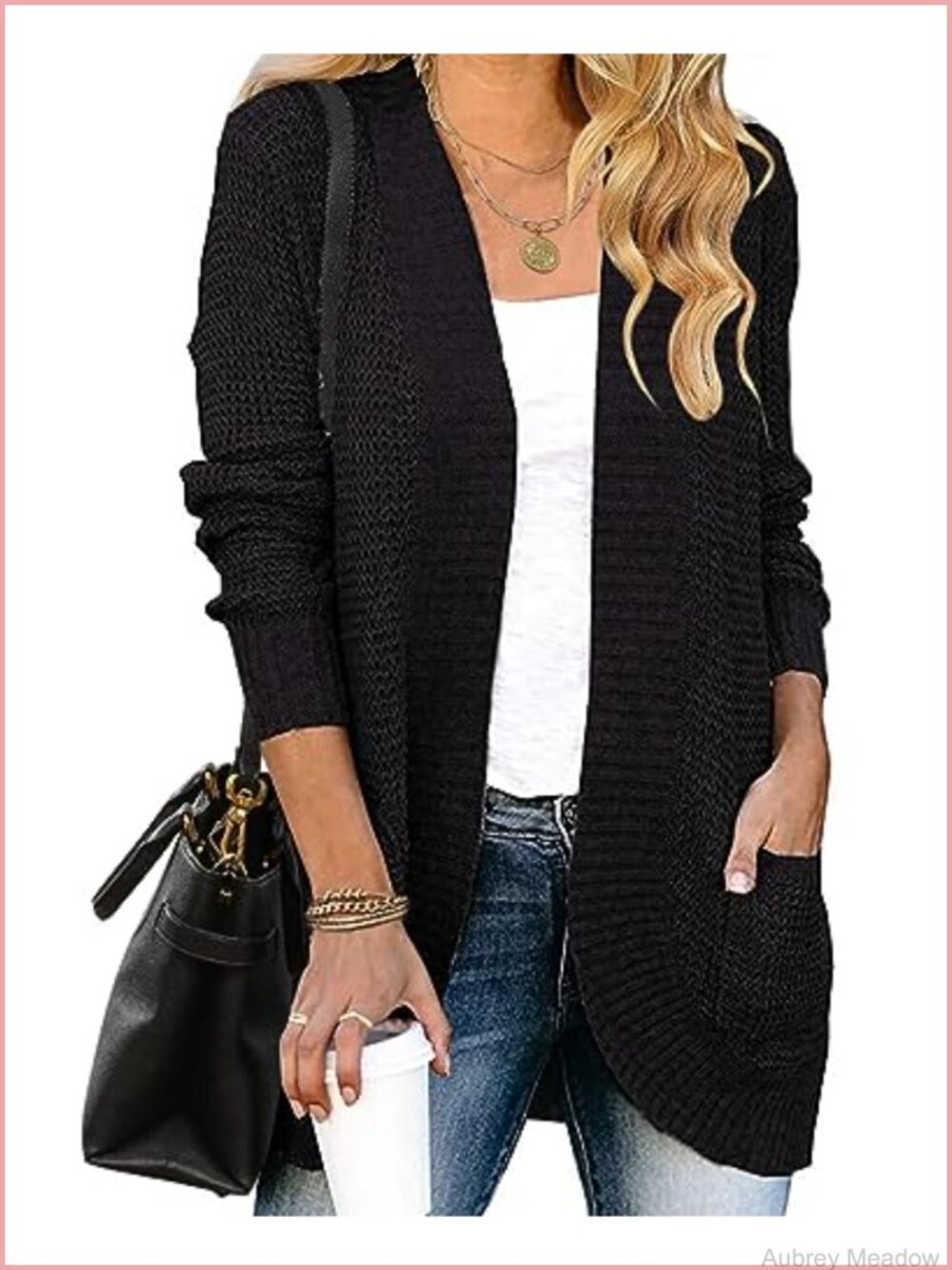 Womens Open Front Cardigan Sweater